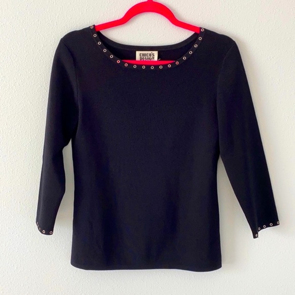 Edgy Black Long Sleeve Top